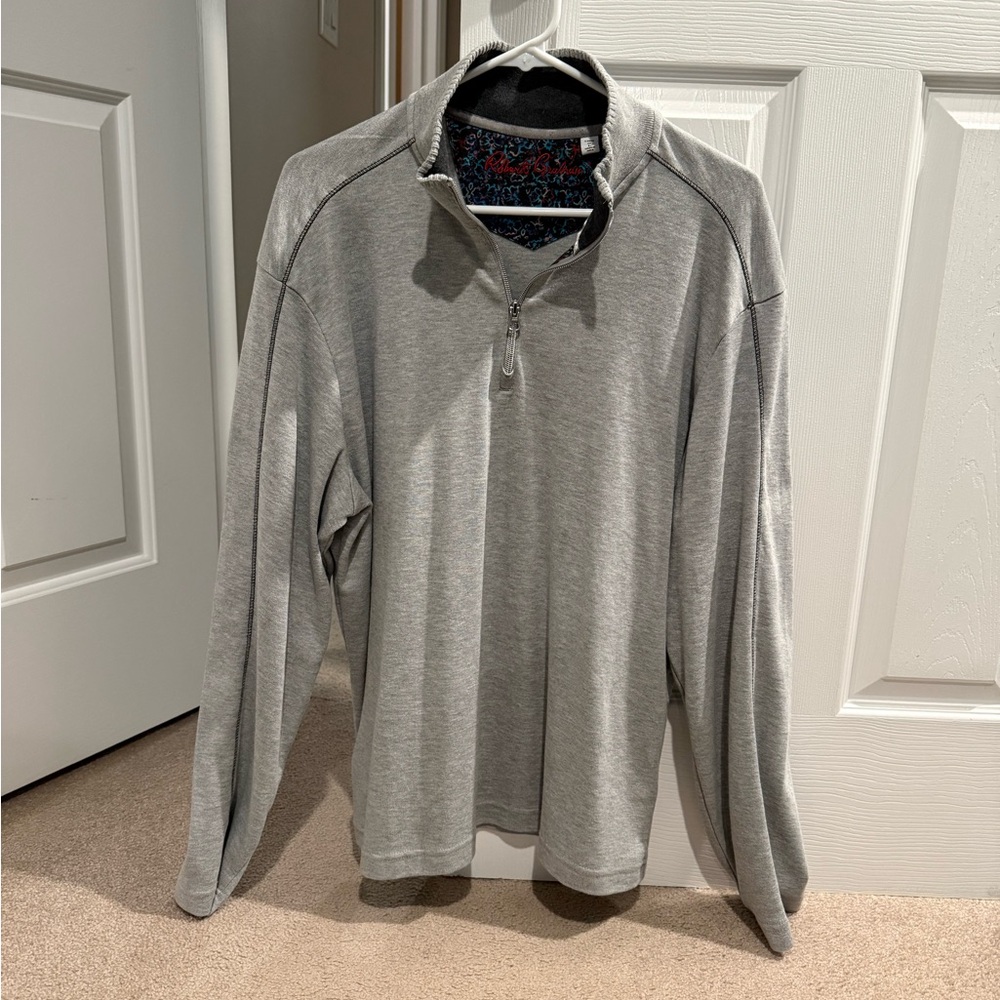 Robert Graham Gray Quarter-Zip Sweatshirt